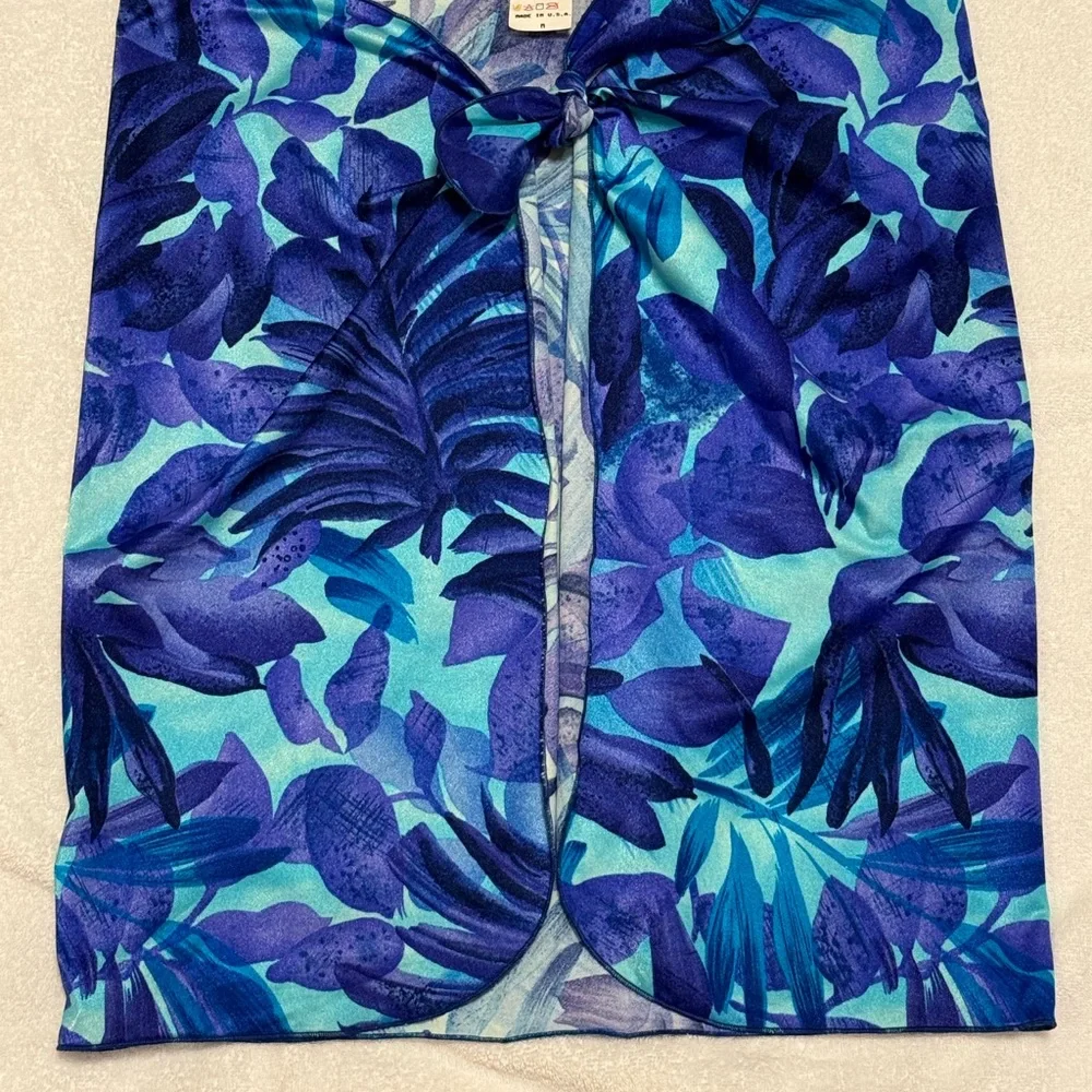 Jantzen Women’s M Tropical Blue and Purple Sarong - Vintage